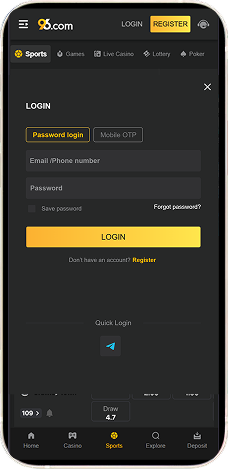 96 login page preview home -