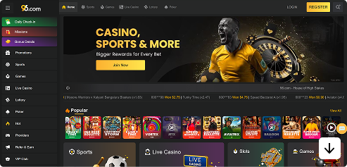 Lot of Games on 96com home -