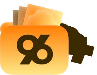 96in Avoiding Common Gambling Mistakes - Orange rounded-square app icon with a bold black percent symbol, and a brown puzzle piece in the background.