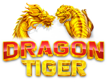 Joins96 DRAGON TIGER - Dragon and tiger logo with two fiery gold dragons facing off above bold, red-and-gold 'DRAGON TIGER' lettering