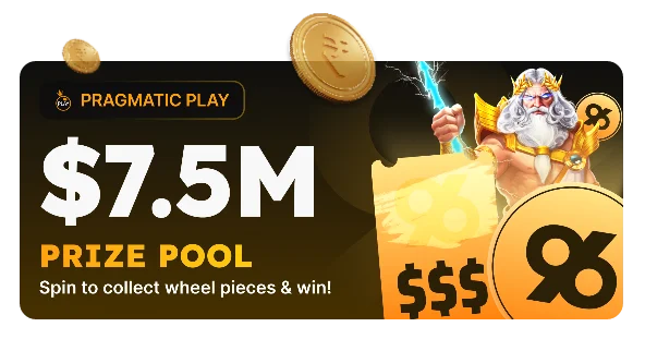 17_96in-com-Gambling-Section-bae3d8 - Banner ad for Pragmatic Play announcing a .5M prize pool; features a gold coin, lightning-wielding wizard, and large 7.5M text with 'Prize Pool' and wheel imagery.